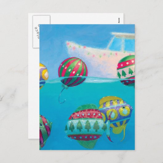 Bobber Fish Bulbs Kerst briefkaart (Voorkant / Achterkant)