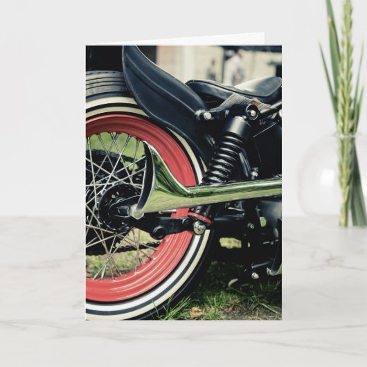 Bobber Harley Motorcycle Biker Birthday Card Kaart (Voorkant)