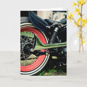 Bobber Harley Motorcycle Biker Birthday Card Kaart (Gele Bloem)