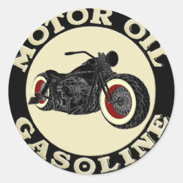 - Bobber - Motor Oil - Gasoline Ronde Sticker