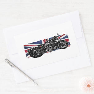 Bobber Motorcycle, fietsen, Groot-Brittannië Rechthoekige Sticker