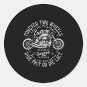 Bobber motorfietsen ronde sticker (Voorkant)