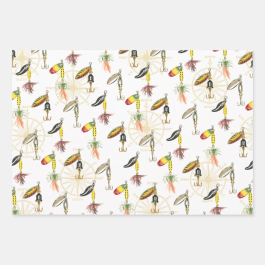 Bobbers, lokken en forel geschenkverpakking inpakpapier vel (Voorkant 2)