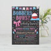 Bobbers of bows Gender Reopenbaart Uitnodiging (Staand voorkant)