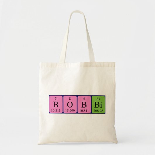 Bobbi periodieke lijstnaam canvas tas (Voorkant)