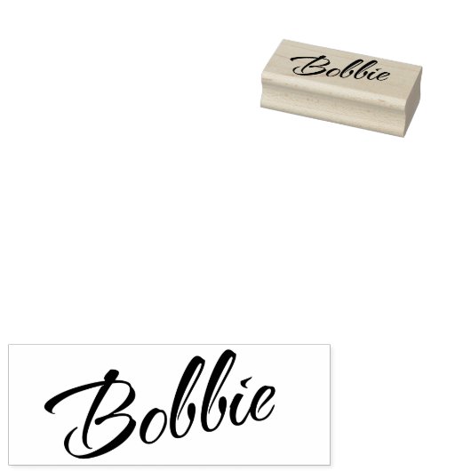 Bobbie-naam cursief script rubberstempel (Gestempeld)