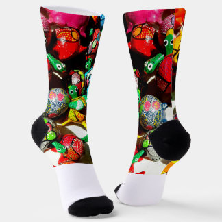Bobble Head Turtle Crew Socks - Colorful Sokken