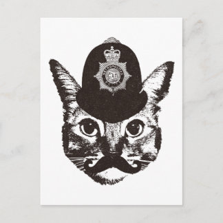 Bobby Cat Politie Briefkaart