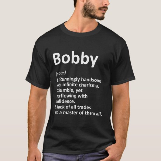 Bobby Definitie Gepersonaliseerde naam T-shirt (Voorkant)