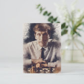 Bobby Fischer ✪ Aesthethetische Schaak Waterverf A Briefkaart (Staand voorkant)