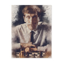 Bobby Fischer ✪ Aesthethetische Schaak Waterverf A