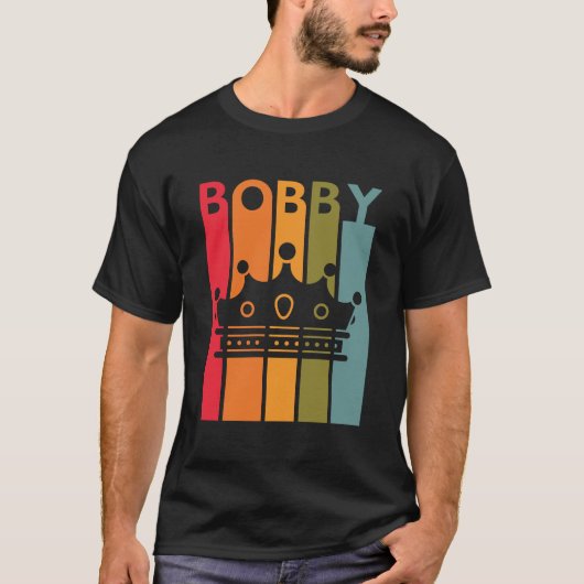 Bobby Gift Idee Voor Jongens Mannen Retro Voornaam T-shirt (Voorkant)