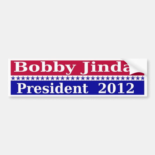 Bobby Jindal voor de Bumpersticker President 2012 (Voorkant)