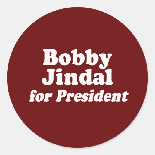 BOBBY JINDAL VOOR PRESIDENT 2 RONDE STICKER (Voorkant)