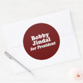 BOBBY JINDAL VOOR PRESIDENT 2 RONDE STICKER (Envelop)