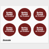 BOBBY JINDAL VOOR PRESIDENT 2 RONDE STICKER (Vel)