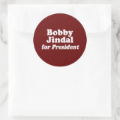 BOBBY JINDAL VOOR PRESIDENT 2 RONDE STICKER (Tas)