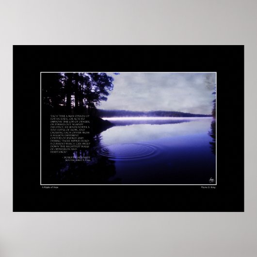 Bobby Kennedy Ripple of Hope Poster RKF Speech (Voorkant)