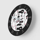 Bobby Pin Roman Numerals Hair Salon Pattern Ronde Klok (Hoek)