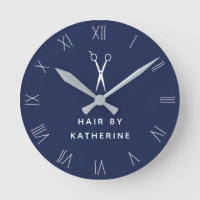 Bobby Pin Roman Numerals Scissor Navy Hair Salon