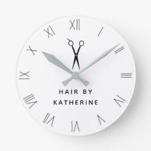 Bobby Pin Roman Numerals Scissor White Hair Salon