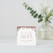 Bobby Pins Hair Stylist Dripping Gold Hairdresser Vierkante Visitekaartje (Staand voorkant)