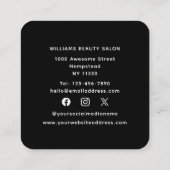 Bobby Pins Hair Stylist Haarstylist Hairdresser Vierkante Visitekaartje (Achterkant)