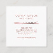Bobby Pins Hair Stylist Hair Salon Hairdresser Vierkante Visitekaartje (Achterkant)