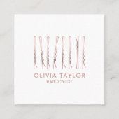 Bobby Pins Hair Stylist Hair Salon Hairdresser Vierkante Visitekaartje (Voorkant)
