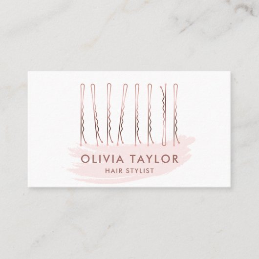 Bobby Pins Hair Stylist Hair Salon Hairdresser Visitekaartje (Voorkant)