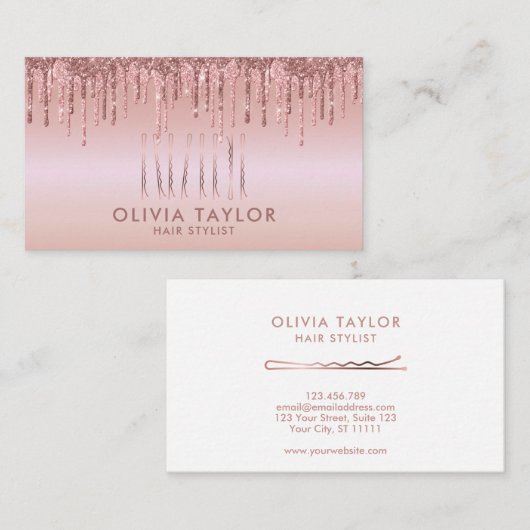 Bobby Pins Hair Stylist Hair Salon Hairdresser Visitekaartje (Voorkant / Achterkant)