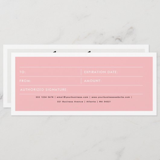 Bobby Pins Logo Haar Roze Cadeaubon (Voorkant / Achterkant)