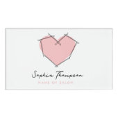 Bobby Pins Logo Haar Stylist Roze Business Naambadge (Voorkant)