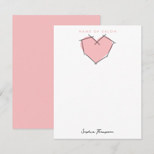 Bobby Pins Logo Haar Stylist Roze Business Notitiekaartje (Voorkant / Achterkant)