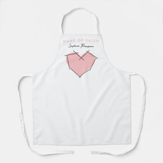 Bobby Pins Logo Haar Stylist Roze Business Schort (Voorkant)
