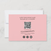 Bobby Pins Logo Haar Stylist Roze Dank u Bedankkaart (Achterkant)