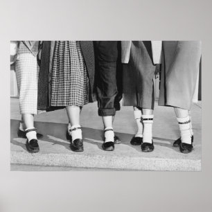 Bobby Socks, 1953. Oude foto Poster