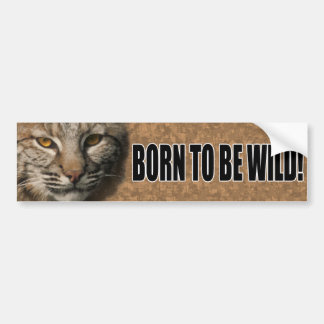 Bobcat Bumpersticker - Geboren om wild te zijn!