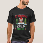 Bobcat dragen kerstmuts Kerstmis geest is T-shirt (Voorkant)