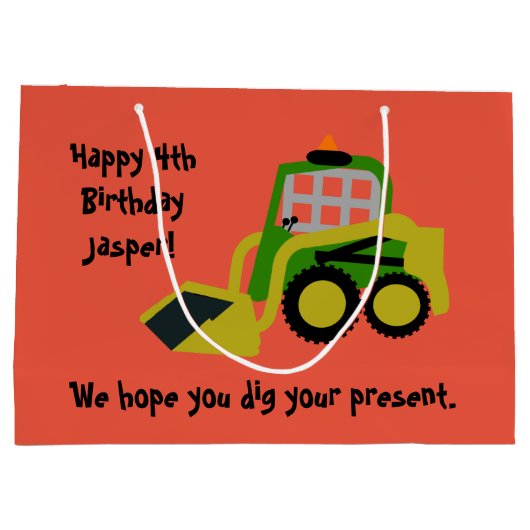 Bobcat-excavator Groot Cadeauzakje (Achterkant)