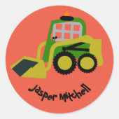 Bobcat-excavator Ronde Sticker (Voorkant)