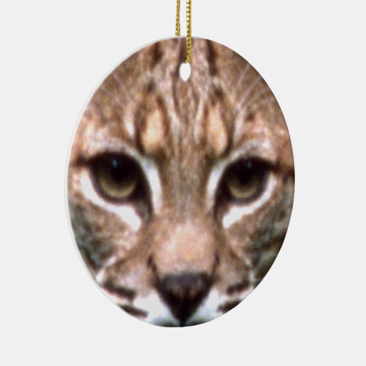 Bobcat Face Keramisch Ornament (Rechts)