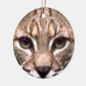 Bobcat Face Keramisch Ornament (Links)