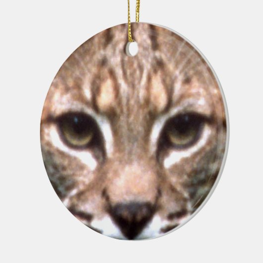 Bobcat Face Keramisch Ornament (Links)