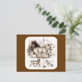 Bobcat-familie Briefkaart (Staand voorkant)