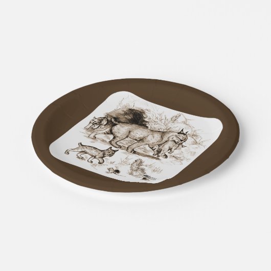 Bobcat-familie Papieren Bordje (Gekanteld)
