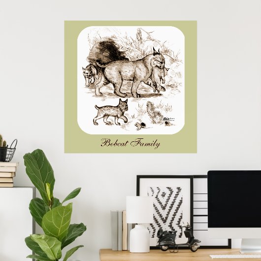 Bobcat-familie Poster (Thuiskantoor)