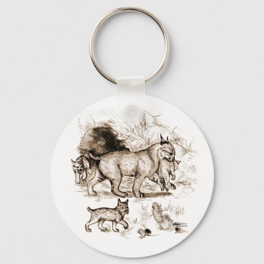 Bobcat-familie Sleutelhanger (Voorkant)