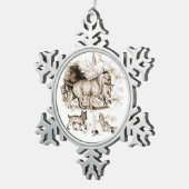 Bobcat-familie Tin Sneeuwvlok Ornament (Rechts)