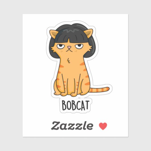 Bobcat Grappige Kat Bob Haar Pun Sticker (Vel)